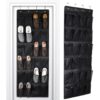 Deskium 24 Pockets Over Door Shoe Organizer, Hanging Pocket Bag for Closet, Space Saving Over Door Storage Bag with Hooks, Breathable Door Shoe Storage for Shoes and Daily Items