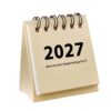 Desk Planner Calendar 2027, Compact Desktop Date Calendar with Writable Paper Pages for Work Study and Home Use