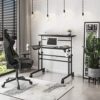 Desks for Bedrooms, Height Adjustable Rolling Computer Desk
