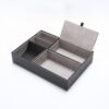 Desktop Organizer Box with Compartments, PU Leather Desk Caddy for Pens and Office Supplies, Wood Storage Tray for Office Vanity (1 PC)