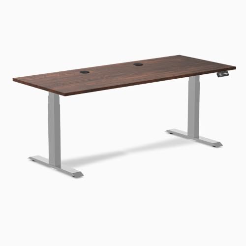 Desky Standing Desk, 72 x 30 inches with Grommets Softwood Height Adjustable Sit Stand Desk, Dual Motor, Memory Presets, Ergonomic Workstation for Home Office - American Rustic Pine Top