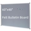DEVELOP 60x48 Inch Large Gray Felt Bulletin Board, Wall Mounting Pin Memo Notice Cork Board with Silver Aluminium Frame for Office, Home, and Classroom, Includes 10 Push Pins