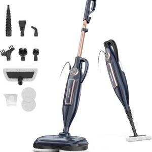 DEVOAC VM6 Scrubbing Steam Mop with Rotating Mop Pads, 10 in 1 Steam Mop, Lightweight Spin Mop & 3 Steam Modes for Hard Floor Laminate Marble Floors (Ink)