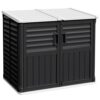 Devoko Outdoor Storage Shed, 34 Cu Ft Outdoor Storage Cabinet Without Shelf, Waterproof, Double Locks, Resin Storage for Trash Can, Garden Tools, Pool Supplies, Black