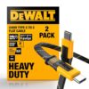 DEWALT Heavy Duty USB-C to USB-C Fast Charging Cable, Flat 240W Type-C Fast Charging Cable for iPhone 17/16/15 Pro Max, Samsung Galaxy, MacBook, iPad, Pixel, Kevlar Reinforced, 1FT, 2-Pack
