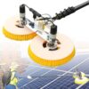 DFEDHF Electric Pool Cleaning Brush with Adjustable Head & Extendable Pole, 2M Solar Panel & Window Cleaning Tool, Efficient Pool Maintenance & Photovoltaic Cleaner Kit, 4M