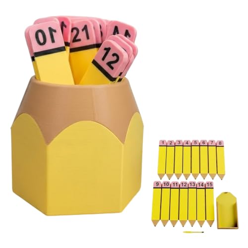 DFGWETYH Pencil Number Counting Set, Crayon Number Matching Set 1-30, Creative 3D Printed Student Picker, for Sequencing, Matching, Classroom Draws, Learning Games, Preschool and Elementary,B