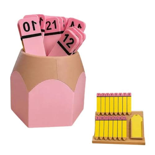 DFGWETYH Pencil Number Counting Set, Crayon Number Matching Set 1-30, Creative 3D Printed Student Picker, for Sequencing, Matching, Classroom Draws, Learning Games, Preschool and Elementary,A