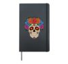 Dia De Los Muertos Day Of Dead Flowers Skull Sugar Mexico Hardcover Journal, Black