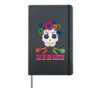 Dia De Los Muertos Floral Sugar Bone Candy Trick Halloween Hardcover Journal, Black