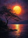 Diamond Art Kits for Adults Moon, 5D Diamond Painting Kit Landscape, Easy DIY Crafts for Adults, Full Drill Embroidery Kits, Hobbies for Women, Room Decor and Wall Art, Gifts for Women 12x16in 9-1382