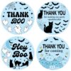 Diartpaint Blue Halloween Party Supplies Thank You Stickers 80pcs Ghost Cat Spider Bat Waterproof Labels 2in Round Seals for Birthday Baby Shower Wedding Bachelorette Party Favor Bags Decor Supplies