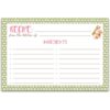 Dicksons 5.5 x 7.5 inch Olive Green Fan Mosaic Double-Sided Recipe Cards (4x6 Inch, 50-Pack) - Pink Cursive Script Lettering with Dragonfly Floral Accents, Matte Cardstock Cooking Note Cards