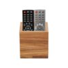 DICOSMETIC Wood Remote Control Holder Square TV Remotes Holder Wall Mounted or Desk Mounted Remote Control Storage Organizer Caddy for Home, Living Room, Bedroom 9x9x9cm