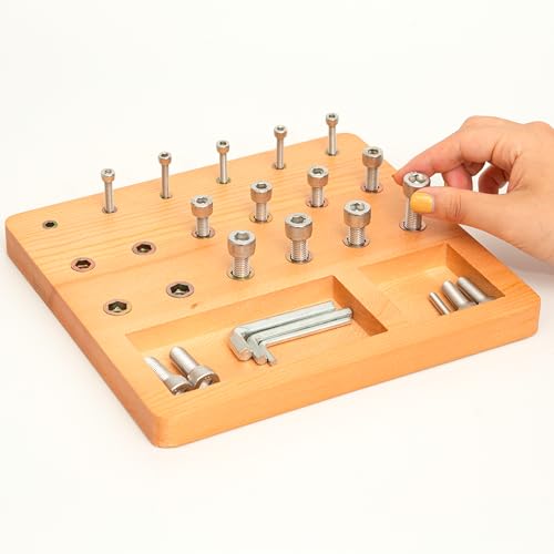 DICYWUDI Wooden Pegboard for Finger Dexterity, Finger Strength Trainer for Hand Grip Strengthener Targeted Strength, Relief & Recovery– for Men, Women, and Seniors
