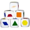 Didax Pattern Block Dice Set of 6 – Geometry & Pattern Recognition Manipulative for Math Centers, Shape Identification, Probability Activities, Classroom Games, Grades K–3