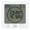 Digital Thermometer Hygrometer Clock with Indoor Temperature and Humidity Display, Weather Station for Bathroom Kitchen Bedroom, ABS Body with Mirror Mount
