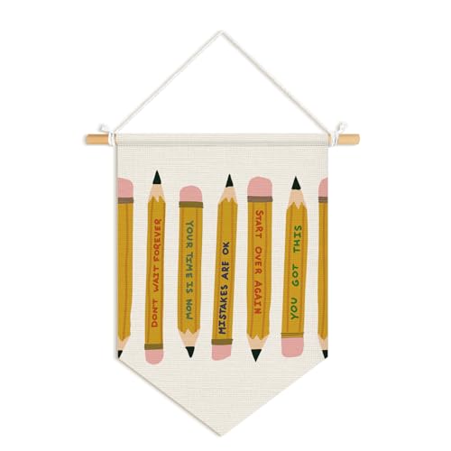 Dilemat Classroom Decor,Schoolgirl Style Classroom Decor,Inspirational Positive Affirmation Wall Pennants Banners,Motivational Wall Hanging Flag for Kids Nursery Toddler Bedroom Classroom