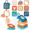 Dilovely Busy Board for 1 Year Old, Travel Toys for Toddlers 1-3, Montessori Busy Board - Car Airplane Essentials, Sensory Activity Cube Birthday Gifts for Baby Infant Boy Girl