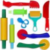 DIMROM Clay and Play Dough Tools Nine Piece Set - Ages 3 & Up (9pcs)