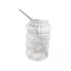 DimyFew 3X Glass Sippy Cup with Straw Heat Resistant Wide Mouth Tumbler Coffee Mug Drinking Cup Water Cup for Dining Room Cafe Home Kitchen