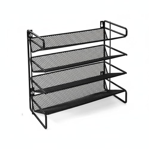 DimyFew Wall Mount Shelf Spice Rack Organizer Storage Stand Holder Four Tier Mesh Shelves Large Capacity For Dozens Of Jars iron construction with finish suitable for pantry truck, 4-Layer Tall