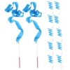 DINHEAROM 12pcs Blue Rhythmic Gymnastics Dance Ribbons Lightweight and Portable Steel Ribbon Sticks for Gymnastics and Dance Activities