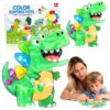 Dinosaur Color Sorting Sensory Toys for Toddlers 1-3,Fine Motor Skills Matching Travel Toys for Kids,Easter Basket Stuffer Gift for Toddler Boy Montessori Fidget Preschool Classroom Activities for Kid