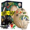 Dinosaur Egg Dig Kit, Unearth a Jumbo Dino Egg with 12 Unique Large Surprise Dinosaur Toys, Ideal Educational STEM Toys and Gifts for Kids Aged 5-7, Suitable for Party and Easter