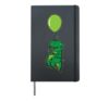 Dinosaur hangs from Balloon Hardcover Journal, Black
