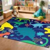 Dinosaur Rug - Dinosaur Rugs for Boys Bedroom Cartoon Dino Carpet for Boys Kids Room Decor Colorful Animal Carpet for Living Room Floor Mats, 2.5x4 Feet