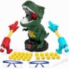 Dinosaur Shooting Boy Toys for Kids - Upgraded Electronic Scoring Target Board Game with 2 Popper Guns & 48 Foam Balls, Interactive Dino Hunting Audio Toy, Ideal Gift for Boys & Girls Ages 3+