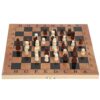 Dioche Wooden Chessboard Checkers 3 in Folding Game Set with Chess Pieces, Checkers, and for Kids and Adults, Portable Travel Board Games