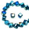DIQIO 8mm Sparkle Cube Diagonal Crystal Beads (63-68pcs, Peacock Blue AB)