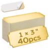 Disabeki 40 Pcs Gold Stainless Steel Name Plates for Laser Engraving, 1 x 3 Inch Brushed Blank Plaques with Adhesive Backing for Frames, Trophies, Awards and DIY Crafts