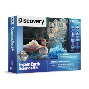 Discovery Frozen Earth Science Kit for Kids| 29 Science Experiments| Grow Crystals, Instant Snow, Snowflake Slime, Frozen Volcano| STEM Chemistry Activity Set| Educational Learning Toy| Gift Ages 8+