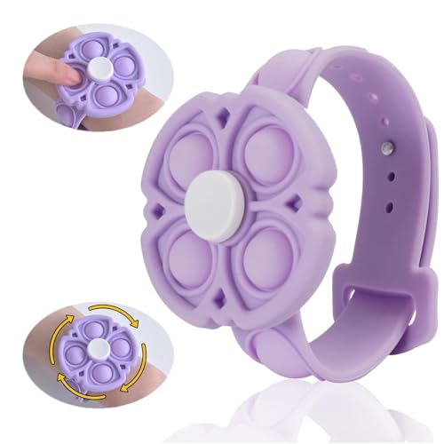 DISFAT Fidget Bracelet for Kids,pop it Fidget Bracelet,Anxiety Stress Relief,Kids Boys Girls Sensory Bracelet ADHD Autism,Birthday Favors for Kids Christmas Holiday Activity Gift(Purple)