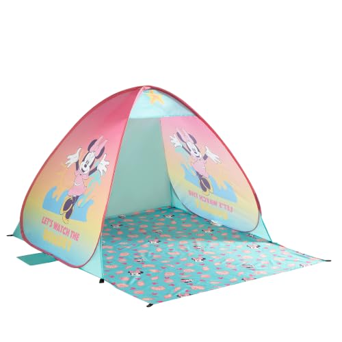 Disney Minnie Mouse Pop Up Tent for Kids, Outdoor Portable Play Tent with UV Sun Shade, Easy Setup Beach & Backyard Shelter, Includes Carry Bag, Lightweight Kids Outdoor Playhouse & Shade Canopy