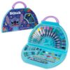 Disney Stitch Kids Art Set 40 Plus Pieces Princess Kids Colouring Sets Paints Colouring Pencils Markers Crayons Travel Art Supplies Gifts for Kids (Blue Stitch Set)