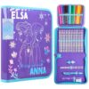 Disney Stitch Pencil Case for Girls Kids Tweens Colored Pencils Markers Pen Eraser Ruler Frozen School Supplies Stationary Gifts for Girls (Purple Frozen 1 Compartment)