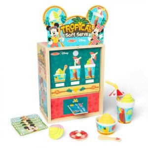 Disney Tropical Soft Serve Ice Cream Wooden Play Food Set – 23 Pieces | Mickey Mouse, Minnie, Wooden Toy for Boys and for Girls 3+ - FSC Certified