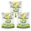 Disposable Fly Traps Outdoor 4 Pack, Natural Pre-Baited Hanging Fly Bags, Non-Toxic Bug Catcher for Outside Home, Garden, Pool, Patio, Camping, BBQ Area, Backyard, Picnic & Flying Insect Pest Control.