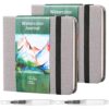 Dispowreath 2 Pack Pocket Watercolor Sketchbook Journal, 300 GSM, 3.9x3.9 in