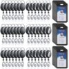 Dispowreath 48 Pack Sliding Badge Holder with Retractable Clip Black Plastic ID Card Case Protector, Heavy Duty Badge Reel ID Holders for Keychain Key Nurse Office Credit License (Vertical)
