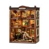 DIY Book Nook Kit, 3D Wooden Puzzle Miniature House Kit with LED Light, Dinosaur Fossil Museum Bookend Dollhouse, Creative Arts & Crafts Project for Adults and Teens Age 14+ (Fossil Museum)