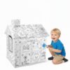 DIY Cardboard Fort House for Kids | Indoor & Outdoor Art & Craft Fort with 6 Coloring Pens | Doodle, Decorate & Play, House Party, Birthday Party