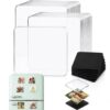 DIY Clear Acrylic Fridge Magnet Kit with Adhesive Backing, Clear Acrylic Magnets for Photos, Make Your Own Custom Fridge Magnets, Square Magnetic Picture Frame Set for Kitchen Office，2in*2in：20pcs