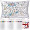 DIY Coloring Pillowcase, Sci-Fi Space Odyssey, 24 Markers, 27.6x19.7 in