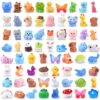 DIYDEC 68pcs Mini Resin Animal, Miniature Duck Figures to Hide Small Tiny Resin Animal Toys for Party Favors Bag Fillers Fairy Garden Dollhouse Crafts Decor
