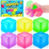 DIYDEC 6PCS Stress Ball Cubes 1.77in Slow Rising Ice Sensory Squishy Cubes Soft Clear Squeeze Fidget Jelly Cube for Adults Kids Stress & Anxiety Relief Party Favors Classroom Prizes